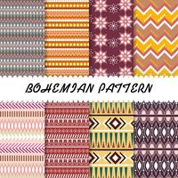 Abstract Beautiful Bohemian pattern set background vector