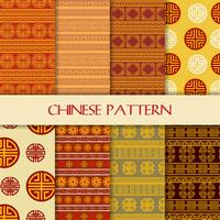 Beautiful Seamless Chinese Pattern set background vector