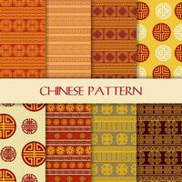 Beautiful Seamless Chinese Pattern set background vector