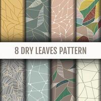 Set 8 Beautiful leaves pattern vector