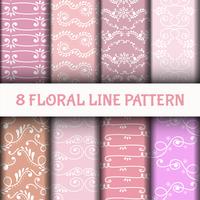 8 Set Abstract Line Art Pattern vector