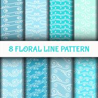 8 Set Abstract Line Art Pattern vector