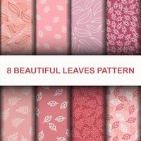 Set 8 Beautiful leaves pattern vector
