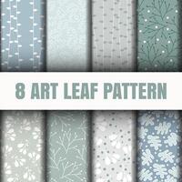 Set 8 Beautiful leaves pattern vector