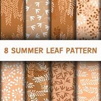 Set 8 Beautiful leaves pattern vector