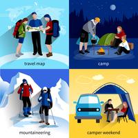 Camper People Icons Set vector