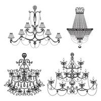 Decorative Chandelier Set vector