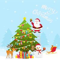 Christmas and new year decoration background vector