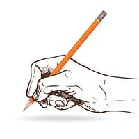 Hand Holding Pencil vector