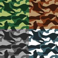 Camouflage Icons Set vector