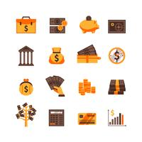 Conjunto de iconos de finanzas vector