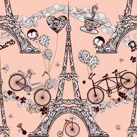 Paris Seamless Pattern vector