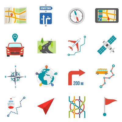 Map Icons Flat
