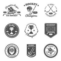 Hockey Labels Set vector