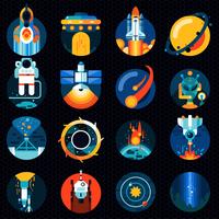 Space icons set vector