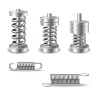 Realistic Metal Springs Devices vector