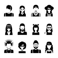 Subcultivos Personas Blanco Y Negro vector