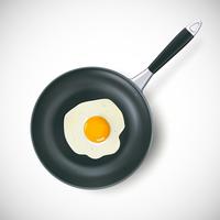 Frying Pan With Egg vector