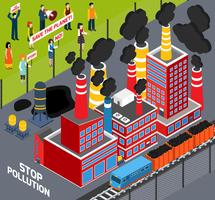Los humanos contra la contaminación industrial vector