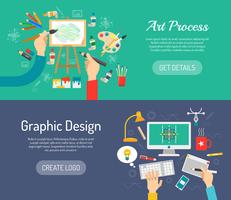 Banners de procesos creativos vector