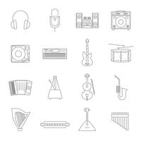 Outline Melody Icon Set vector