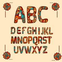 Zentangle Alphabet Colored vector