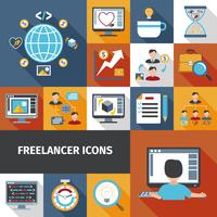 Freelancer Icons Set vector