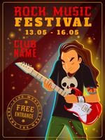 Cartel del festival de música rock. vector
