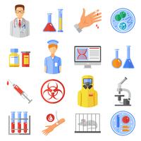 Microbiology Icons Set vector