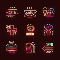 Neon Signs Set vector