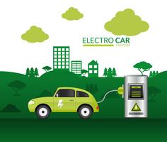 Electric Car Print vector