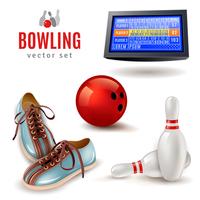  Bowling Icons Set vector
