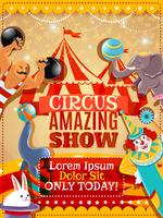 Circus performance announcement vintage poster vector