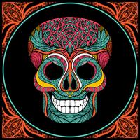 Skull With Colored Pattern vector