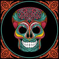 Skull With Colored Pattern vector