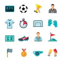 Conjunto de iconos de fútbol vector