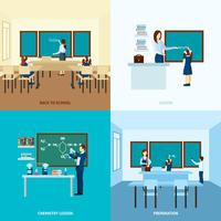 Conjunto de concepto de educación escolar vector