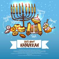 Conjunto de infografías de Hanukkah vector