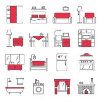 Furniture Line Icons Set  vector