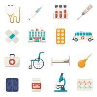 Medical Icons Flat Set vector