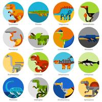 Dinosaur Icons Set vector