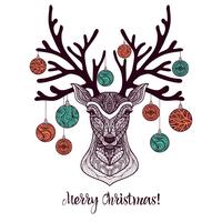 Colored Christmas Deer vector