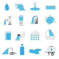 Water icons set vector