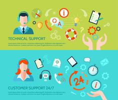 Technical Assistance And Support Banners vector