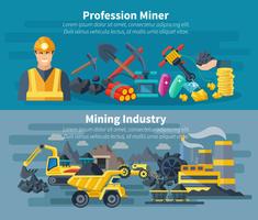 Mining Banner Set vector