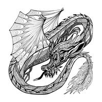 Sketch Dragon Illustration vector