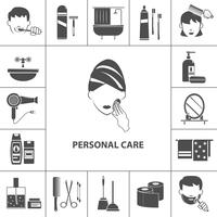 Personal care products icons composition poster vector