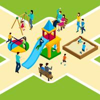 Isometric Kids Playground vector