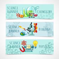 Conjunto de banners de ciencia vector