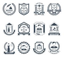 Lawyer Black White Logo Set vector
